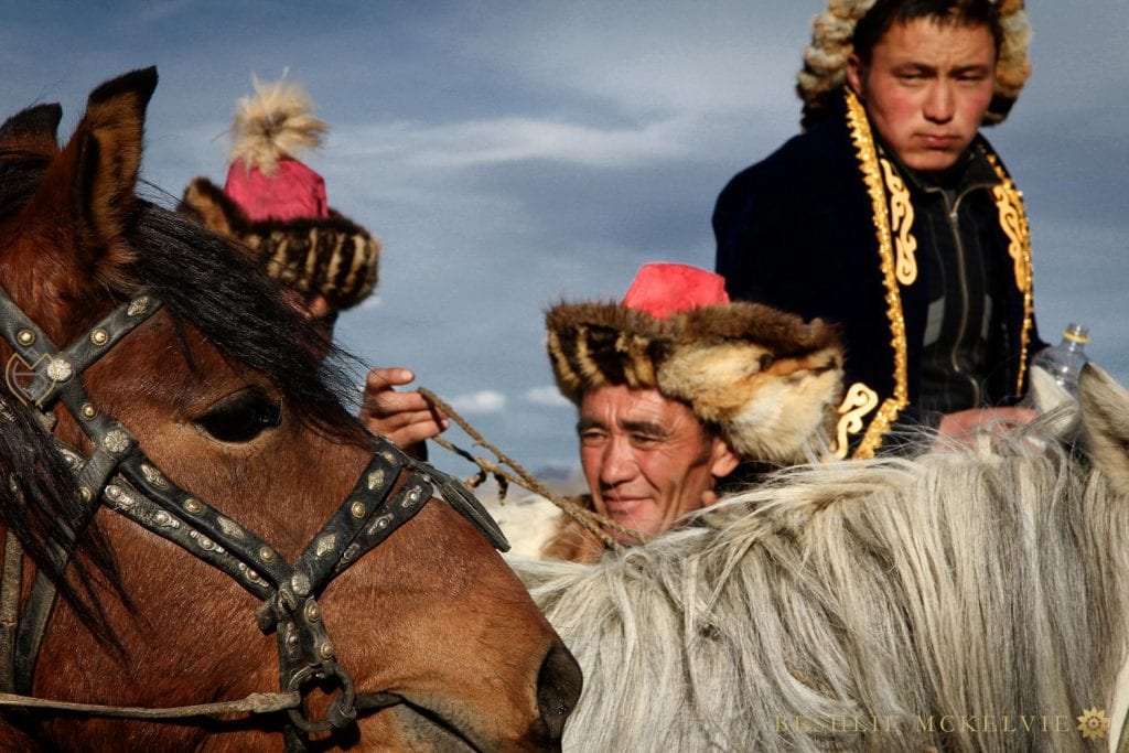 Mongolian mean prepare their horses