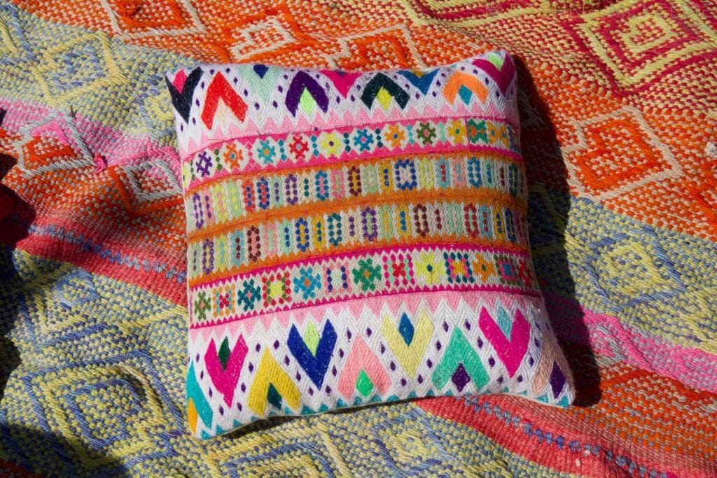 Traditional Peruvian cushions from communities in Peru