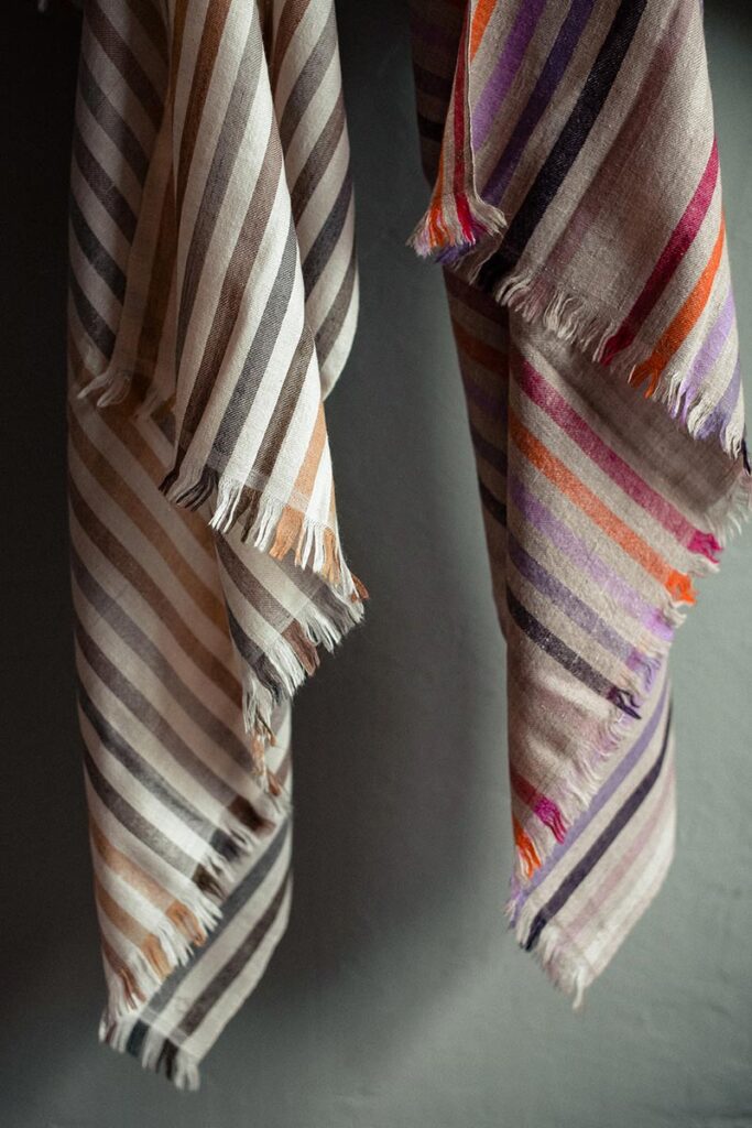 opera astral stripped cashmere scarf