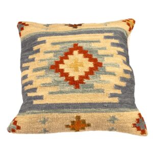 Aztec Cushions Geometric Design - Blue/Red