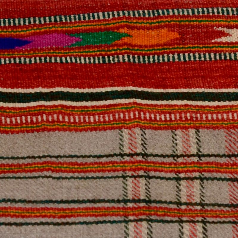 Khadi Shawl Grey Red - Image 2