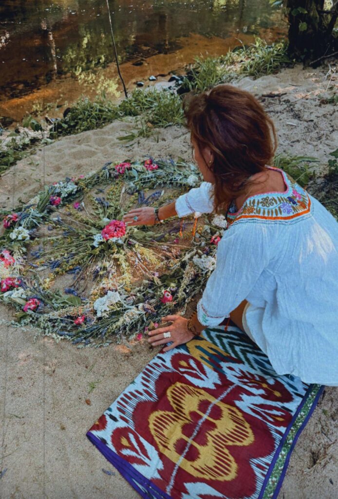 beshlie creating a flower mandala