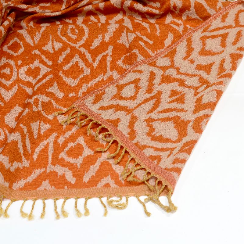 orange ikat blanket indian